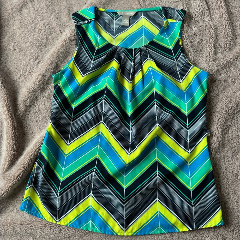 Banana Republic Chevron Sleeveless Top - Blue, Green, Yellow